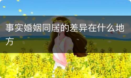 事实婚姻同居的差异在什么地方