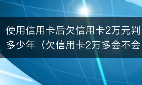 使用信用卡后欠信用卡2万元判多少年（欠信用卡2万多会不会坐牢）