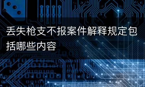 丢失枪支不报案件解释规定包括哪些内容
