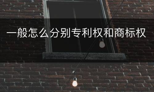 一般怎么分别专利权和商标权