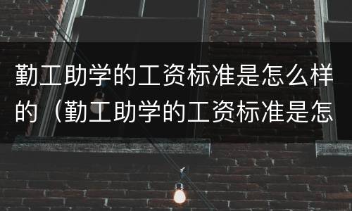 勤工助学的工资标准是怎么样的（勤工助学的工资标准是怎么样的呀）