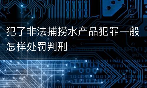 犯了非法捕捞水产品犯罪一般怎样处罚判刑