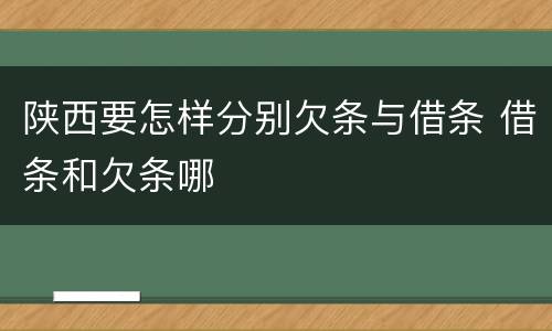 陕西要怎样分别欠条与借条 借条和欠条哪