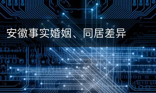 安徽事实婚姻、同居差异