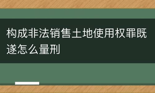 构成非法销售土地使用权罪既遂怎么量刑