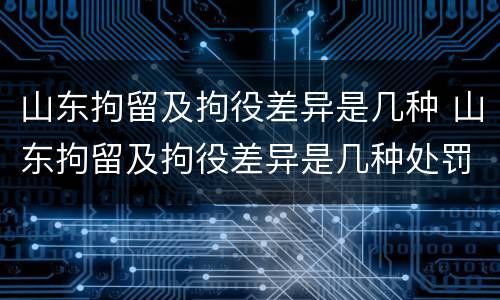 山东拘留及拘役差异是几种 山东拘留及拘役差异是几种处罚