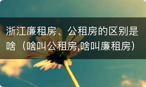 浙江廉租房、公租房的区别是啥（啥叫公租房,啥叫廉租房）