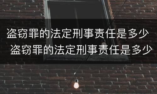 盗窃罪的法定刑事责任是多少 盗窃罪的法定刑事责任是多少岁以上