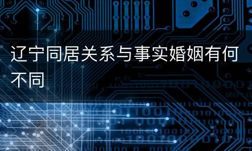 辽宁同居关系与事实婚姻有何不同