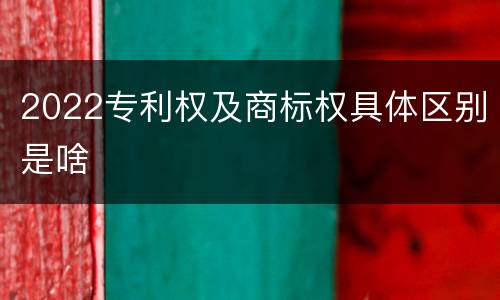 2022专利权及商标权具体区别是啥