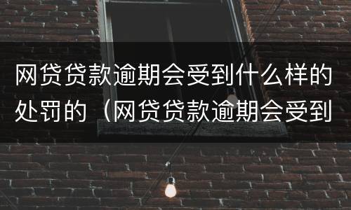 网贷贷款逾期会受到什么样的处罚的（网贷贷款逾期会受到什么样的处罚的原因）