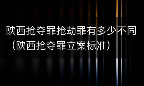 陕西抢夺罪抢劫罪有多少不同（陕西抢夺罪立案标准）