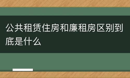 公共租赁住房和廉租房区别到底是什么
