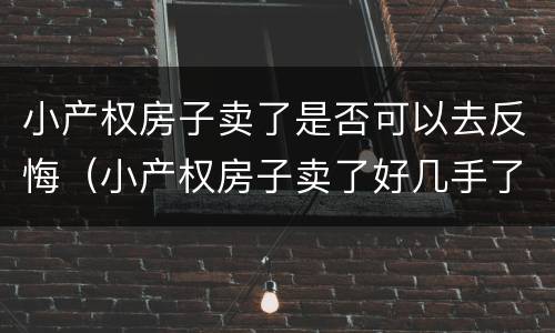 小产权房子卖了是否可以去反悔（小产权房子卖了好几手了能打官司要回吗）