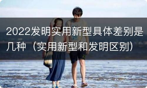 2022发明实用新型具体差别是几种（实用新型和发明区别）