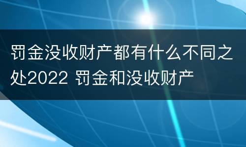 罚金没收财产都有什么不同之处2022 罚金和没收财产