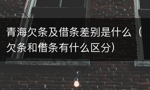 青海欠条及借条差别是什么（欠条和借条有什么区分）