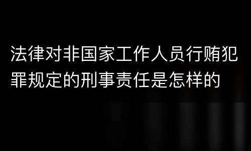 法律对非国家工作人员行贿犯罪规定的刑事责任是怎样的