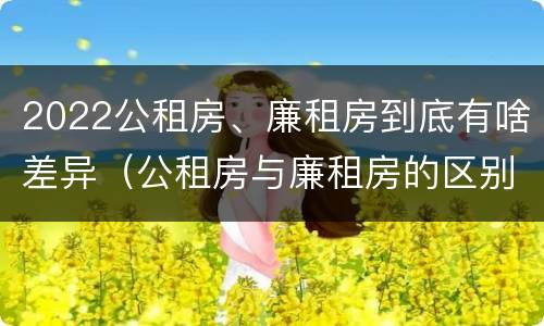 2022公租房、廉租房到底有啥差异（公租房与廉租房的区别都在此,别再搞错了!）