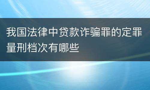 我国法律中贷款诈骗罪的定罪量刑档次有哪些
