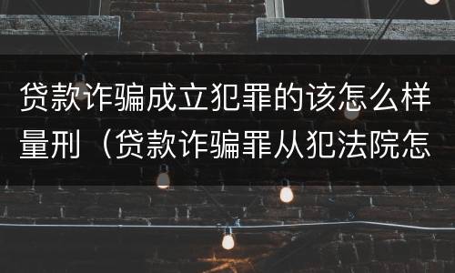 贷款诈骗成立犯罪的该怎么样量刑（贷款诈骗罪从犯法院怎么量刑）