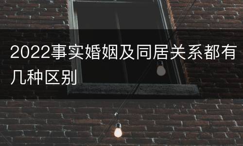 2022事实婚姻及同居关系都有几种区别