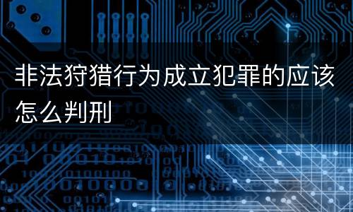 非法狩猎行为成立犯罪的应该怎么判刑