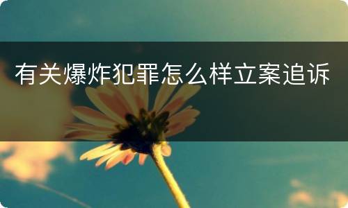 有关爆炸犯罪怎么样立案追诉
