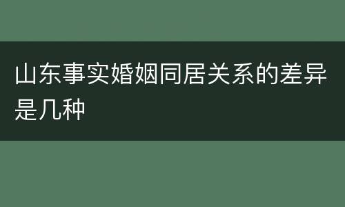 山东事实婚姻同居关系的差异是几种