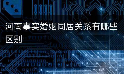 河南事实婚姻同居关系有哪些区别