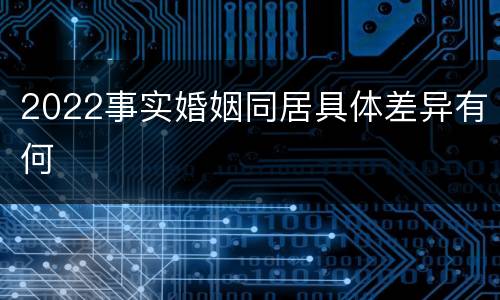 2022事实婚姻同居具体差异有何