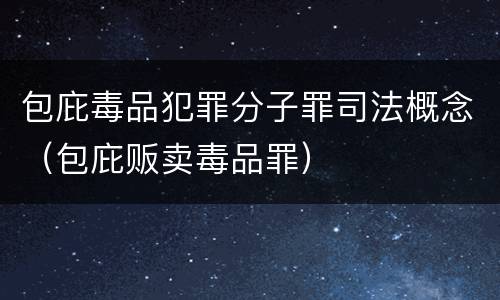 包庇毒品犯罪分子罪司法概念（包庇贩卖毒品罪）