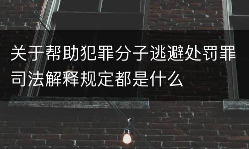 关于帮助犯罪分子逃避处罚罪司法解释规定都是什么