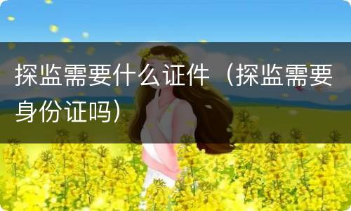 探监需要什么证件（探监需要身份证吗）
