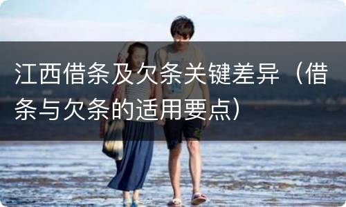 江西借条及欠条关键差异（借条与欠条的适用要点）