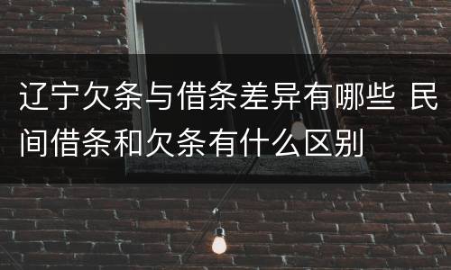辽宁欠条与借条差异有哪些 民间借条和欠条有什么区别