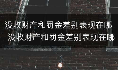没收财产和罚金差别表现在哪 没收财产和罚金差别表现在哪方面
