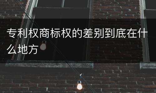 专利权商标权的差别到底在什么地方