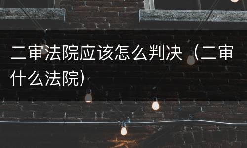 二审法院应该怎么判决（二审什么法院）