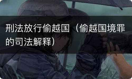 刑法放行偷越国（偷越国境罪的司法解释）