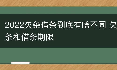 2022欠条借条到底有啥不同 欠条和借条期限