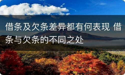 借条及欠条差异都有何表现 借条与欠条的不同之处