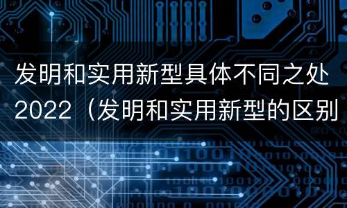 发明和实用新型具体不同之处2022（发明和实用新型的区别有）