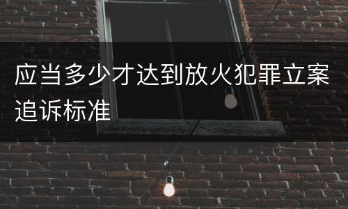 应当多少才达到放火犯罪立案追诉标准