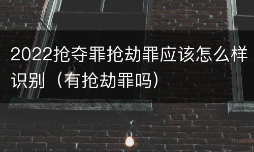 2022抢夺罪抢劫罪应该怎么样识别（有抢劫罪吗）