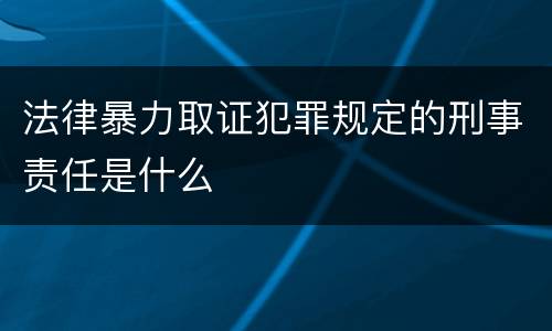 法律暴力取证犯罪规定的刑事责任是什么