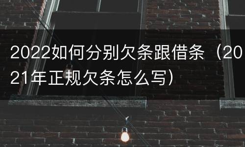 2022如何分别欠条跟借条（2021年正规欠条怎么写）