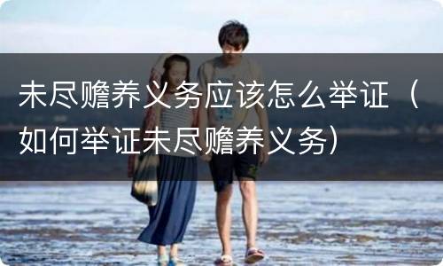 未尽赡养义务应该怎么举证（如何举证未尽赡养义务）