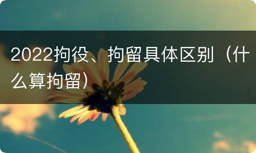 2022拘役、拘留具体区别（什么算拘留）