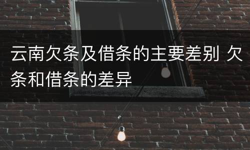 云南欠条及借条的主要差别 欠条和借条的差异